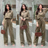 Long Sleeve Button Shirt with Trouser